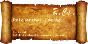 Reichenthal Csenge névjegykártya